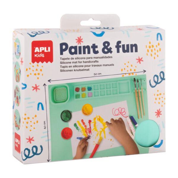 Paint & fun - Kit per la pittura con tappetino in silicone